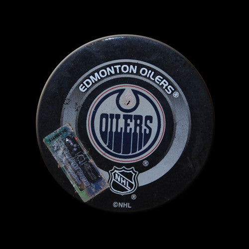 Edmonton Oilers vs Nashville Predators Game Used Puck March 19, 2004