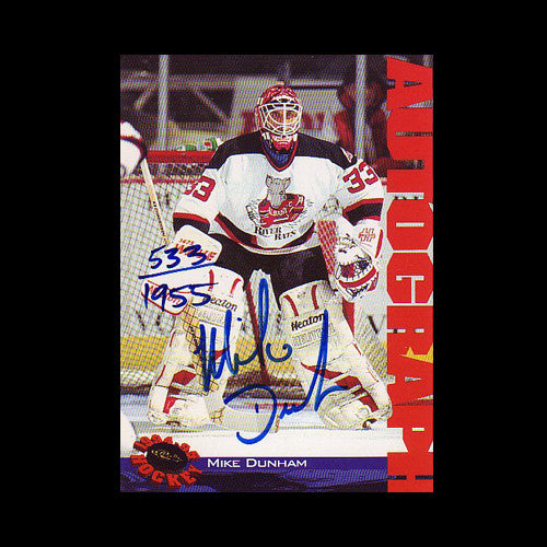Mike Dunham Albany River Rats Autographed Card