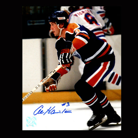 Al Hamilton Edmonton Oilers Autographed Action 8x10 Photo