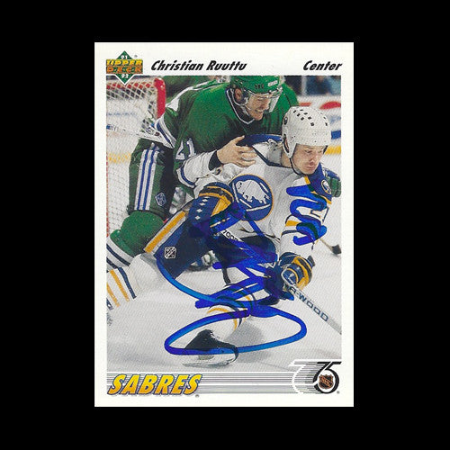 Christian Ruuttu Buffalo Sabres Autographed Card