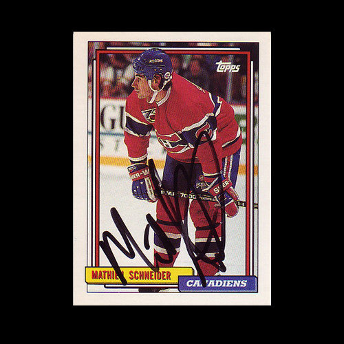 Mathieu Schneider Montreal Canadiens Autographed Card