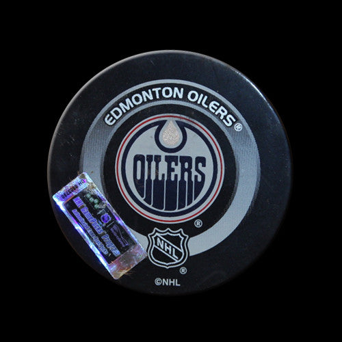 Edmonton Oilers vs. Colorado Avalanche Game Used Puck October 18, 2003