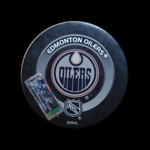 Edmonton Oilers vs. Columbus Blue Jackets Game Used Puck October 30, 2003