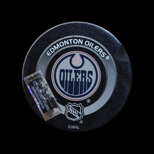 Edmonton Oilers vs. Calgary Flames Game Used Puck November 15, 2003