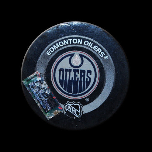 Edmonton Oilers vs Minnesota Wild Game Used Puck December 3, 2003