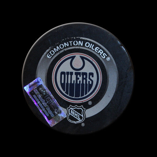 Edmonton Oilers vs Nashville Predators Game Used Puck January 24, 2004