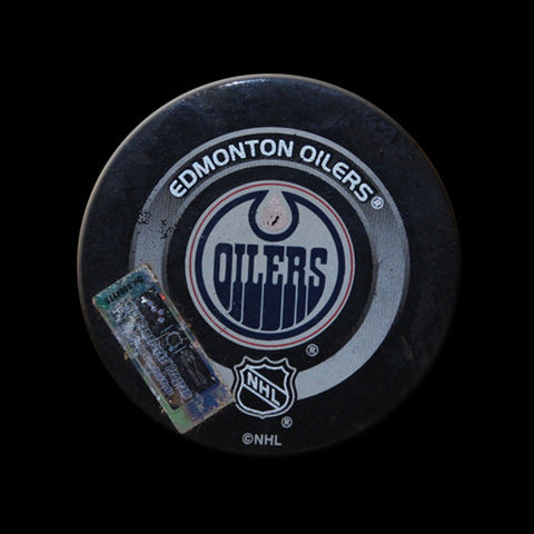 Edmonton Oilers vs Nashville Predators Game Used Puck March 19, 2004