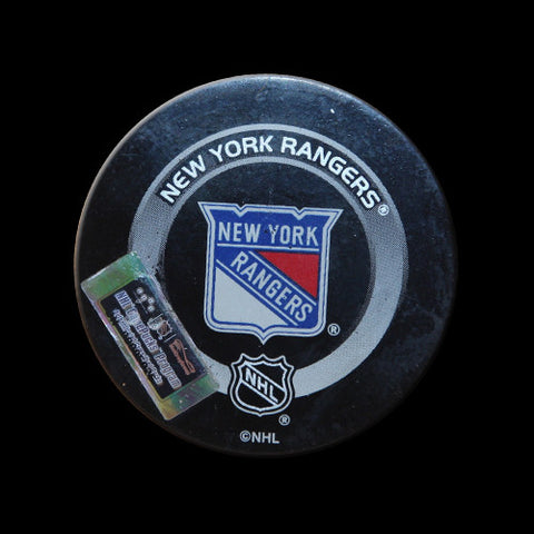 New York Rangers vs. Carolina Hurricanes Game Used Puck October 18, 2003