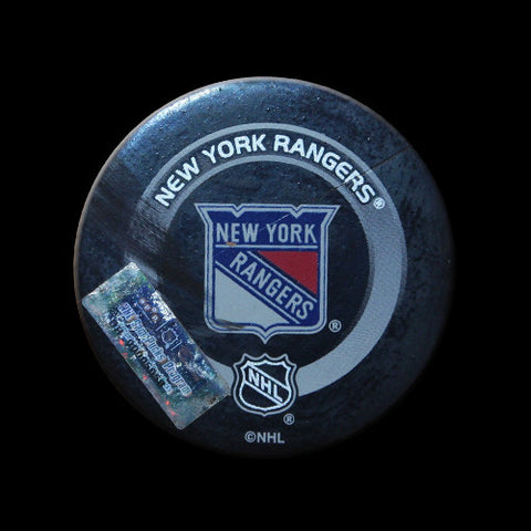 New York Rangers vs. Anaheim Mighty Ducks Game Used Puck October 28, 2003