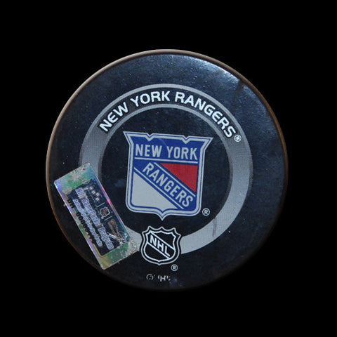 New York Rangers vs. Boston Bruins Game Used Puck December 22, 2003