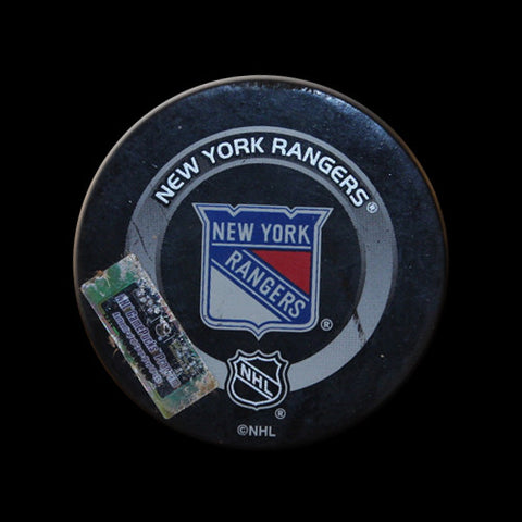 New York Rangers vs. Calgary Flames Game Used Puck January 5, 2004