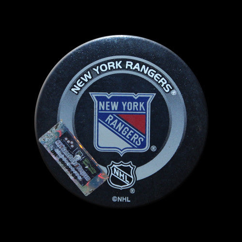 New York Rangers vs. Tampa Bay Lightning Game Used Puck January 11, 2004