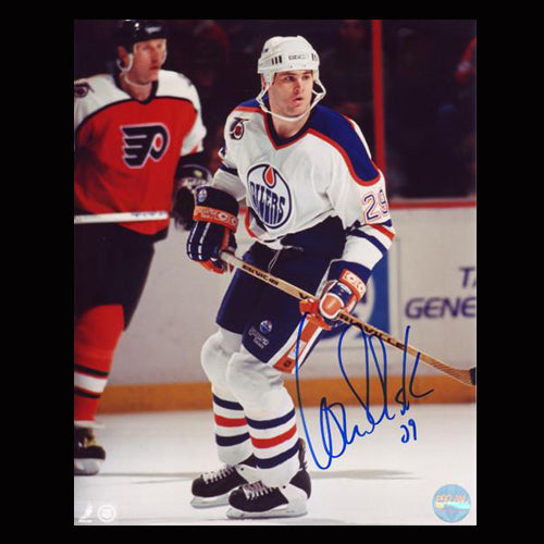 Louie Debrusk Edmonton Oilers Autographed Action 8x10 Photo