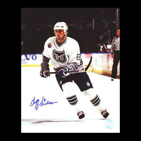 Geoff Sanderson Hartford Whalers Autographed Action 8x10 Photo