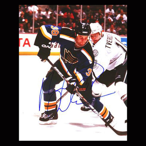 Pavol Demitra St. Louis Blues Autographed Checked 8x10 Photo