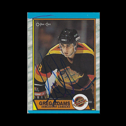 Greg Adams Vancouver Canucks Autographed Card