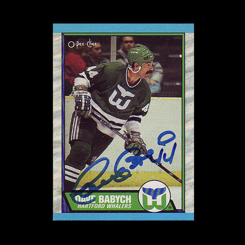 Dave Babych Hartford Whalers Autographed Card