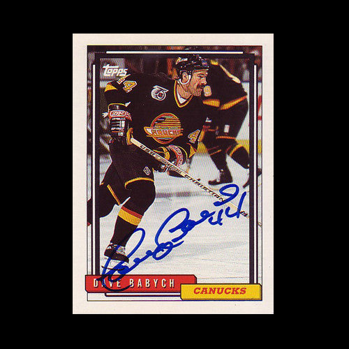 Dave Babych Vancouver Canucks Autographed Card