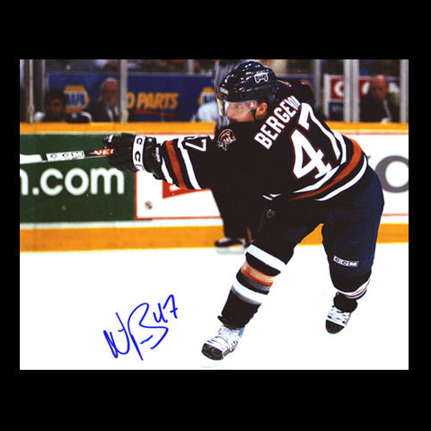 Marc Andre Bergeron Edmonton Oilers Autographed Slapshot 8x10 Photo - Clearance