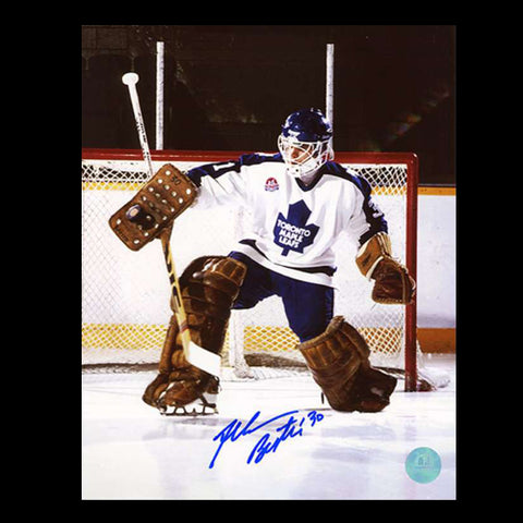 Allen Bester Toronto Maple Leafs 1990 Autographed Kick Save 8x10 Photo