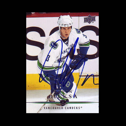 Kevin Bieksa Vancouver Canucks Autographed Card