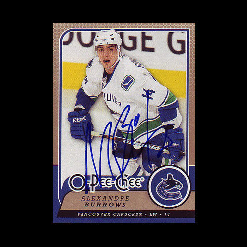 Alexandre Burrows Vancouver Canucks Autographed Card