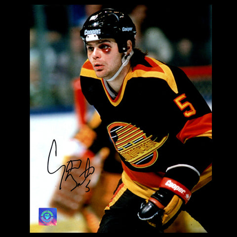 Garth Butcher Vancouver Canucks Autographed Black Eye 8x10 Photo