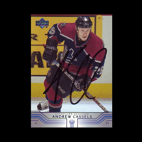 Andrew Cassels Vancouver Canucks Autographed Card