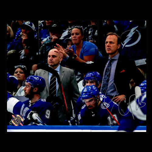 Jon Cooper Tampa Bay Lightning Autographed Bench 8x10 Photo