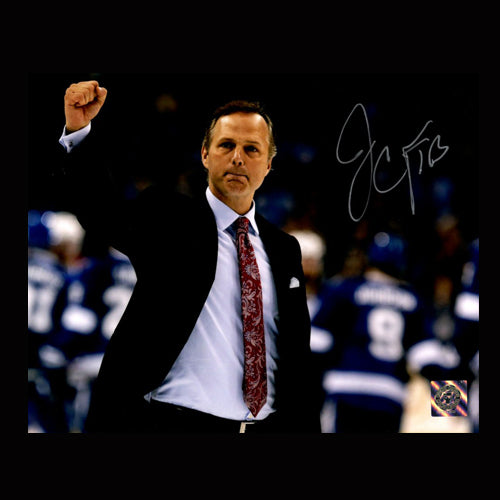 Jon Cooper Tampa Bay Lightning Autographed Fist Pump 8x10 Photo