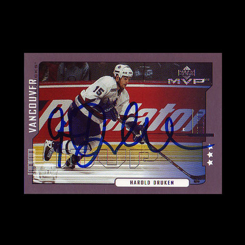 Harold Druken Vancouver Canucks Autographed Card