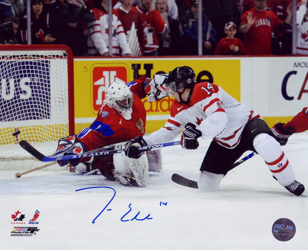 Jordan Eberle Autographed Team Canada WJHC Last Second Goal 8x10 Photo