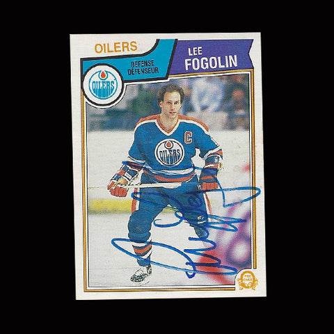 Lee Fogolin Edmonton Oilers Autographed Card