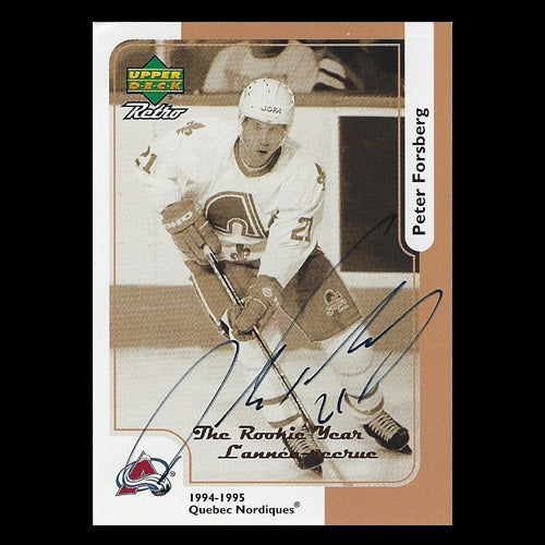 Peter Forsberg Quebec Nordiques Autographed Card