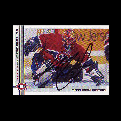 Mathieu Garon Montreal Canadiens Autographed Card