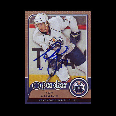 Tom Gilbert Edmonton Oilers Autographed Card