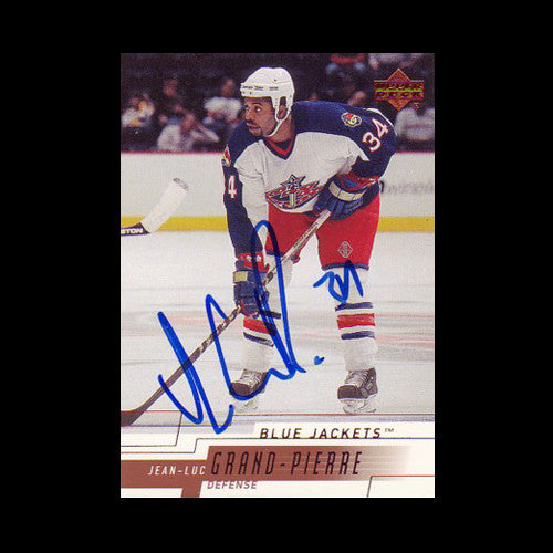 Jean-Luc Grand-Pierre Columbus Blue Jackets Autographed Card