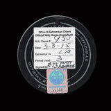 Matt Hendricks Edmonton Oilers vs Los Angeles Kings Game Used & Autographed Puck March 3, 2015