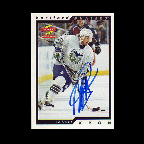 Robert Kron Hartford Whalers Autographed Card