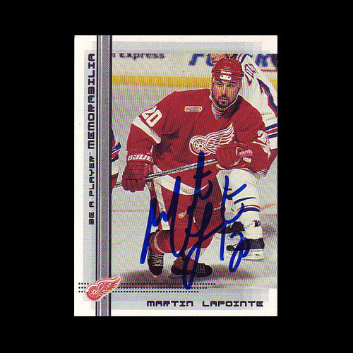 Martin Lapointe Detroit Red Wings Autographed Card