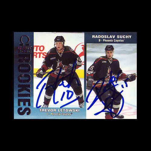 Trevor Letowski & Radoslav Suchy Phoenix Coyotes Autographed Card