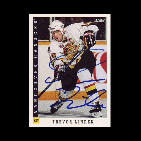 Trevor Linden Vancouver Canucks Autographed Card