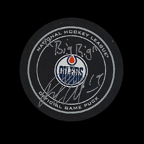 Patrick Maroon Edmonton Oilers Autographed Game Puck w/ "BIG RIG" Inscription