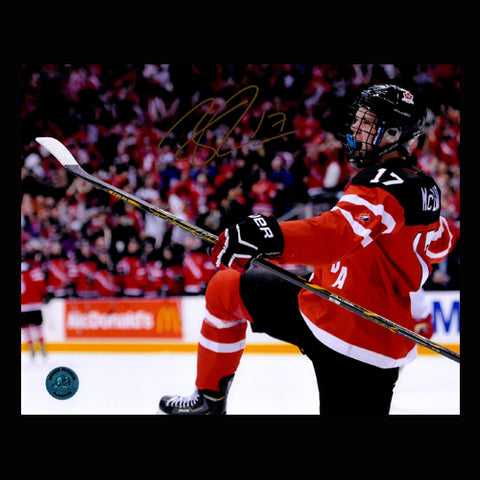 Connor McDavid Team Canada 2015 WJHC Pumped Autographed 8x10 Photo