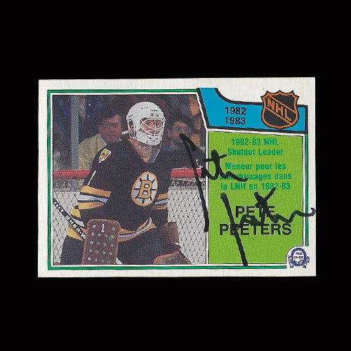 Pete Peeters Boston Bruins Autographed Card