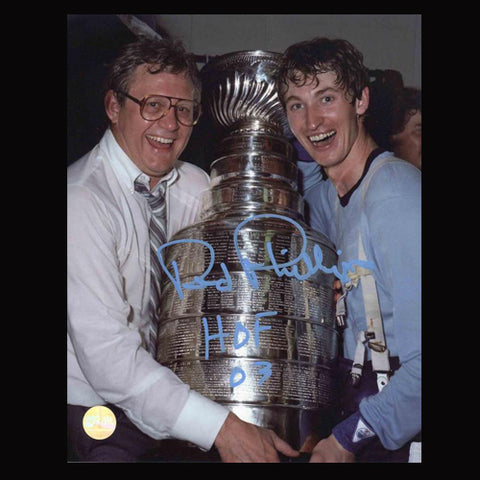 Rod Phillips Edmonton Oilers Autographed & Inscribed HOF 03 8x10 Stanley Cup Photo with Wayne Gretzky