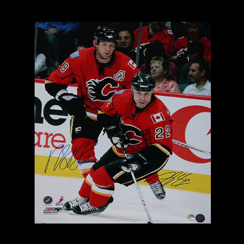 Daymond Langkow & Robyn Regher Calgary Flames Dual Autographed 16x20 Photo - Clearance