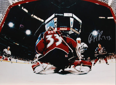 Patrick Roy Colorado Avalanche Autographed NetCam 16x20 Photo