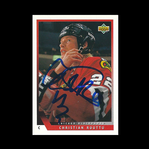 Christian Ruuttu Chicago Blackhawks Autographed Card