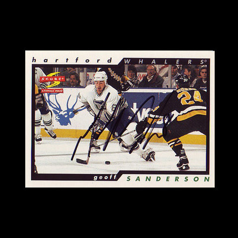 Geoff Sanderson Hartford Whalers Autographed Card